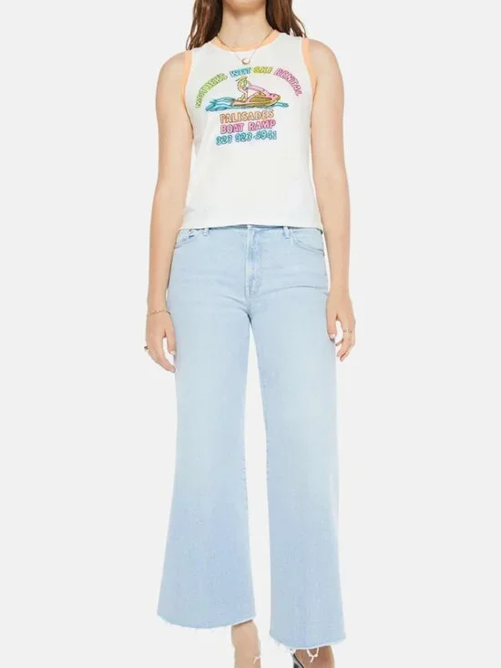 ☀️ MOTHER The Strong and Silent Type Wet Ski Tank NWT S - Picture 9 of 11